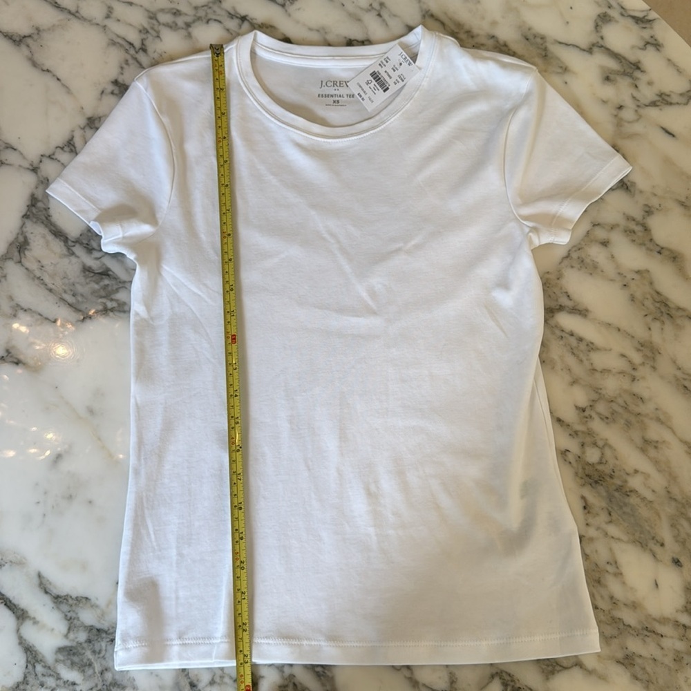 J.Crew Girlfriend essential tee White Sz L and XS - Picture 10 of 10